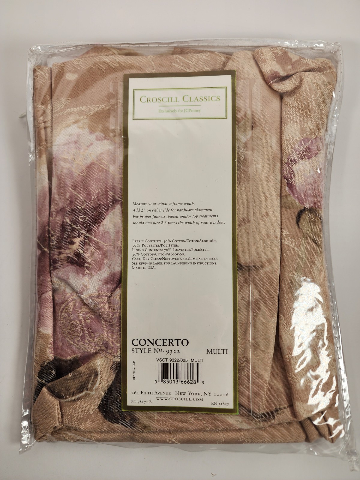 Croscill Classics Ascot Valance Concerto 40″x25″ Style 9322 Curtain Tassel NEW