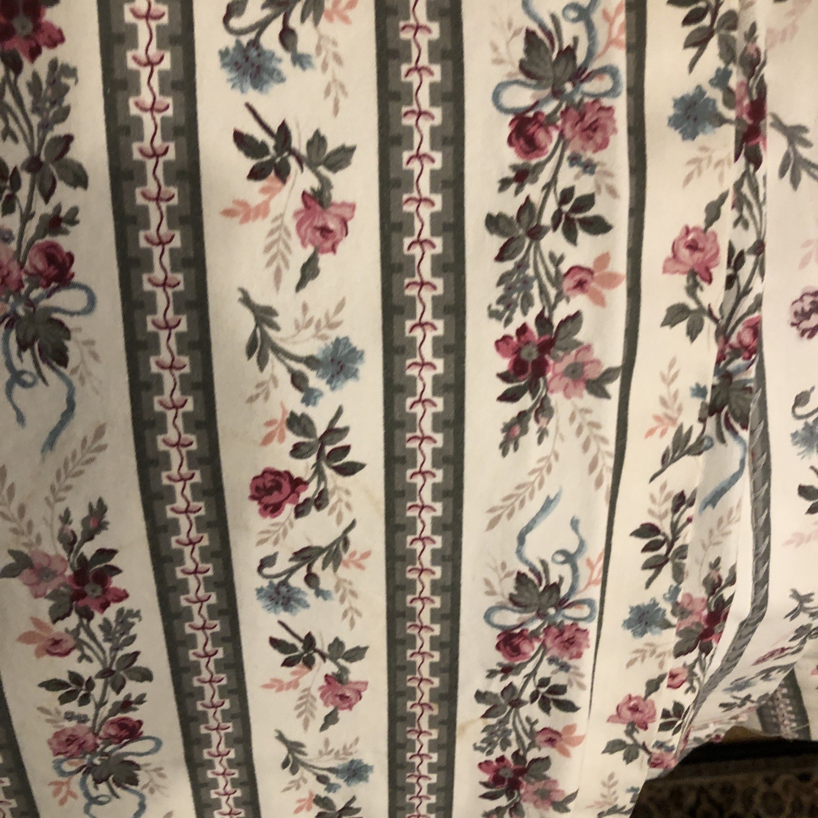 Country Curtains 40x 80 In Long 2 Tab Top Tea Rose Cottage Panel Pair Nice