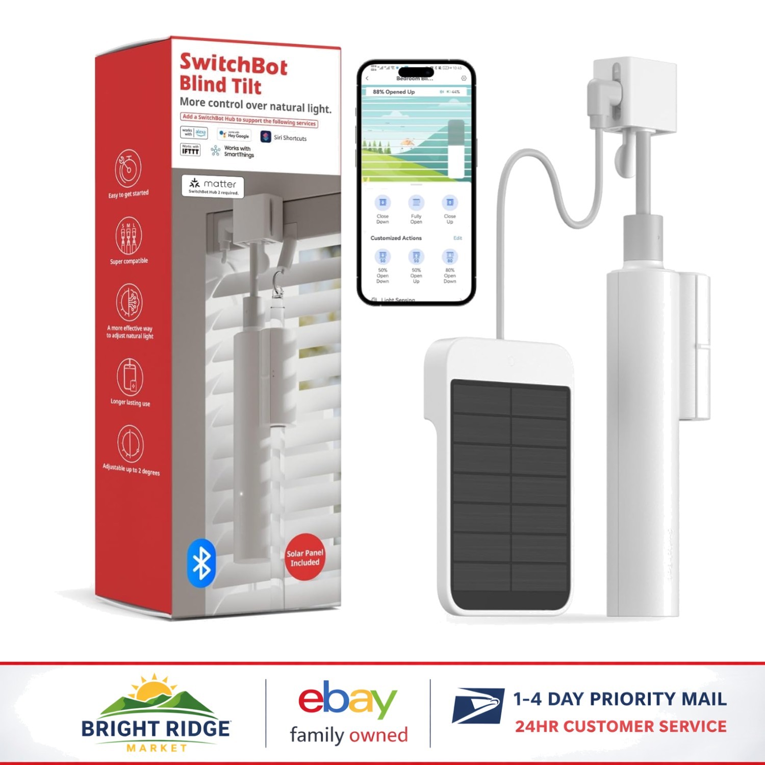 Electric Blackout Blinds with Light Sensing Control and Bluetooth Remote Access