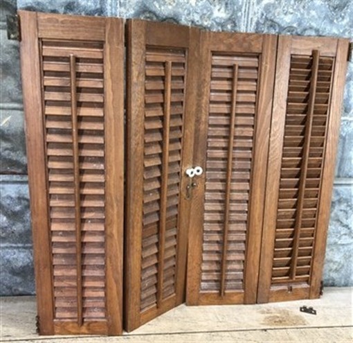 Lot Wood Shutters Victorian Window Louver Plantation Door Mission Vintage B13M