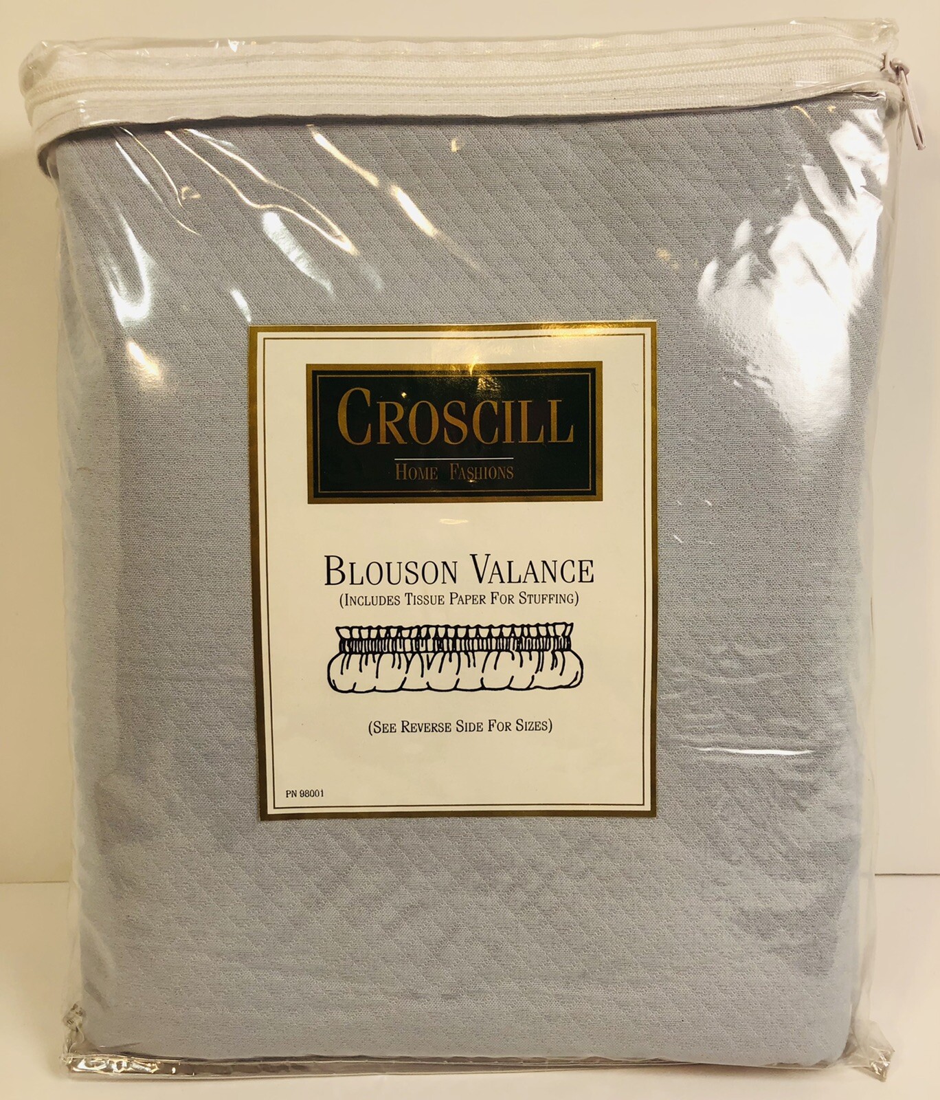 CROSCILL Blouson Valance 88”W X 15”L – BV 1505 04 Blue – EAST HAMPTON SOLID