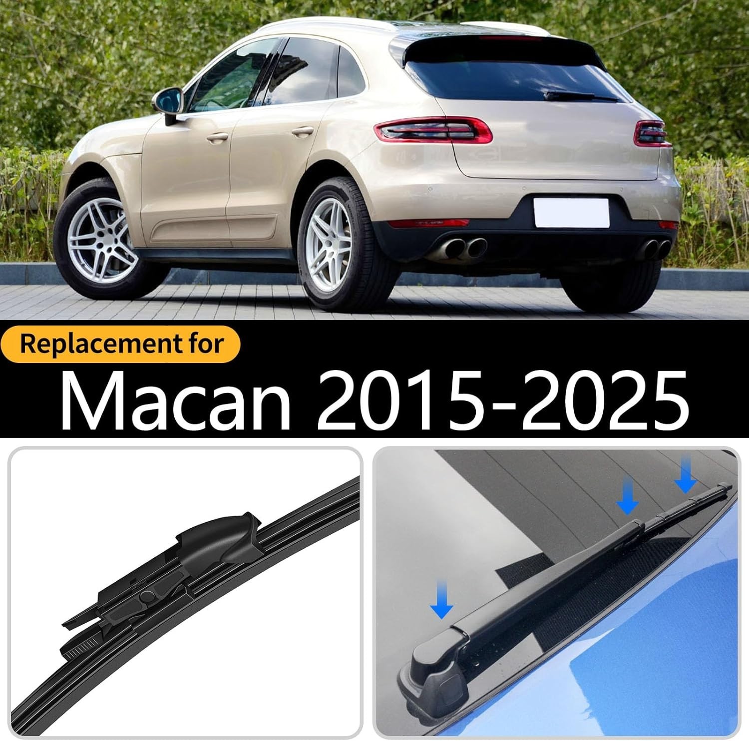 Rear Wiper Blade Assembly, Back Windshield Wiper For Porsche Macan 2015-2025