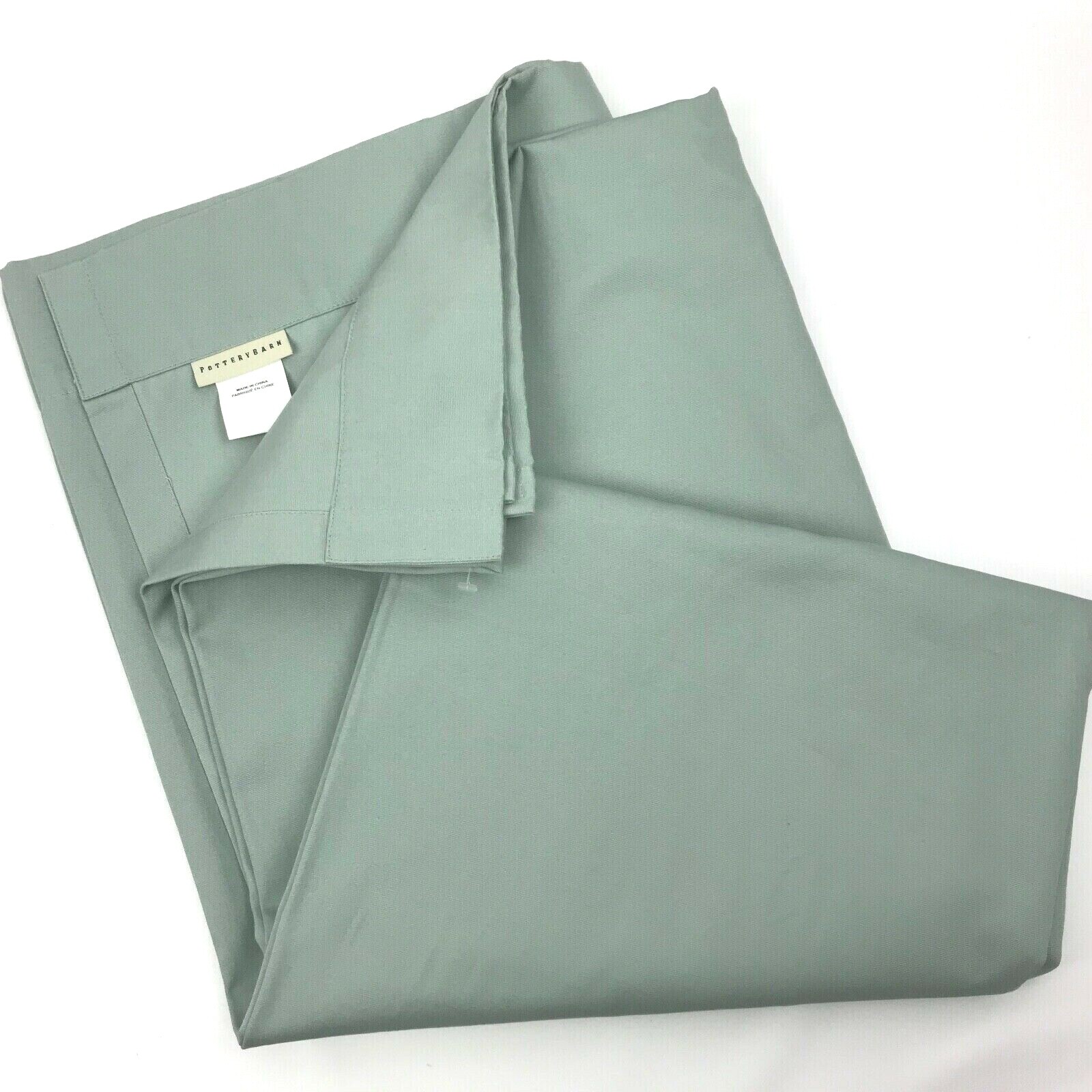 POTTERY BARN Drape Curtain One Panel Unlined Sage Green Rod Pocket 50 x 108