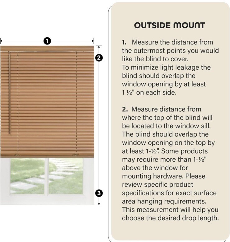 Cordless Light Filtering Mini Blind – 27 Inch Width 64 Inch Length 1″ Slat White