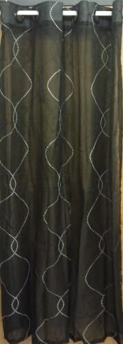 Curve Embroidered Light Filtering Grommet Top Panel Curves 54 Inches Wide