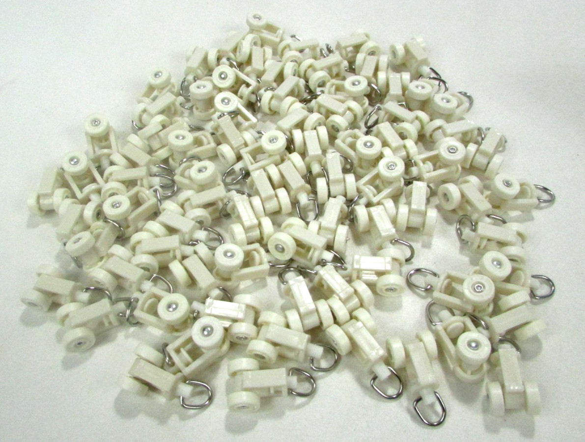 Curtain Track Rollers Plastic Twin Wheeled Carriers 11mm Dia 80 Pcs