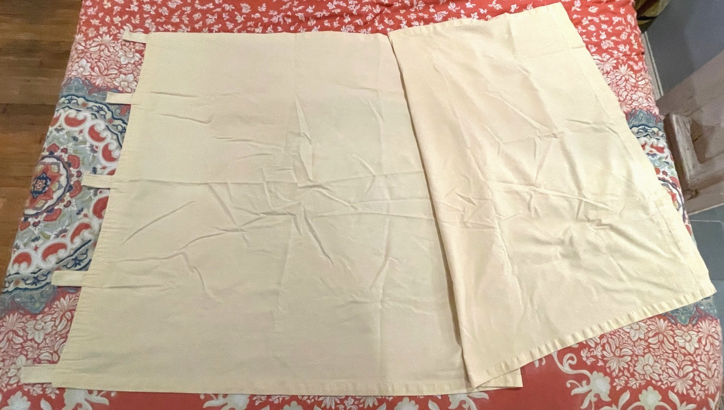 (2) MARTHA STEWART EVERYDAY 100% Cotton Tab-Top Panels (41″ x 84″) ~ Pale Yellow