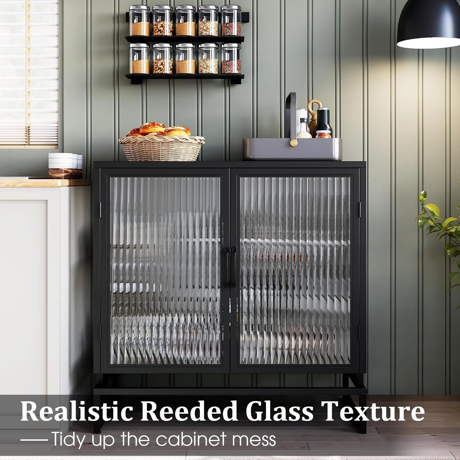 Window Privacy Film Reeded Glass, Frosted 3D Fluted Glass Window Cling, Adhesive