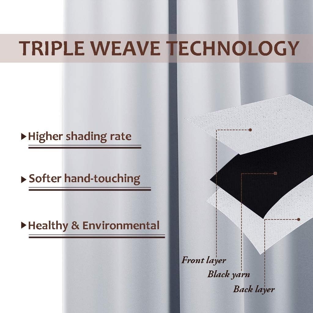 Blackout Curtain Liners for 84 inches Long Drapes, Blackout Curtain Liners fo…