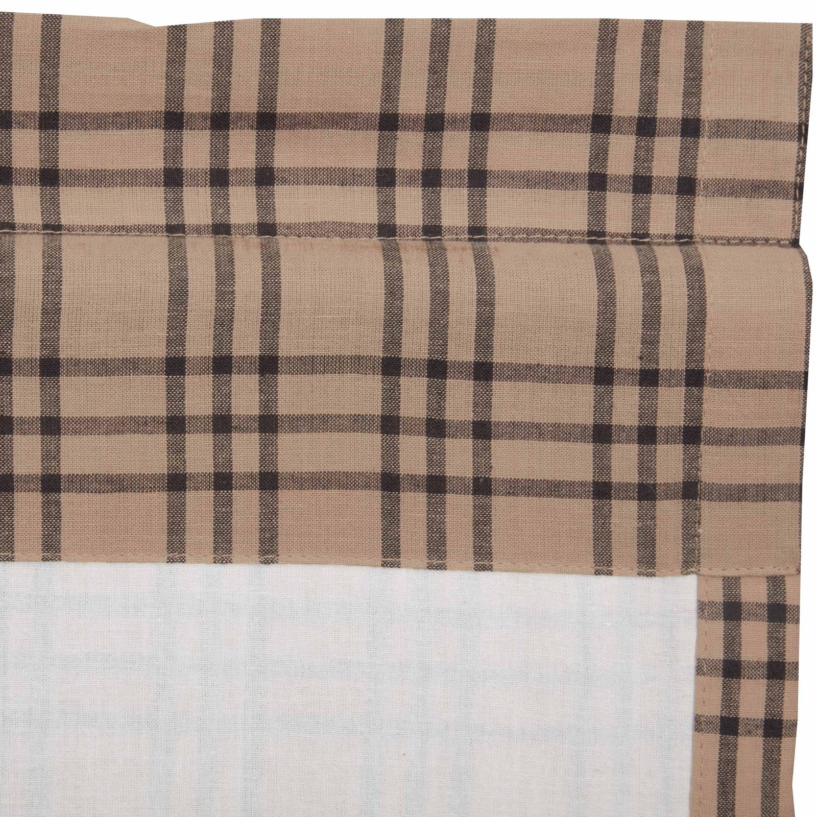 VHC Brands Sawyer Mill Farmhouse Charcoal Tan Plaid Short Panel Set of 2 63×36″