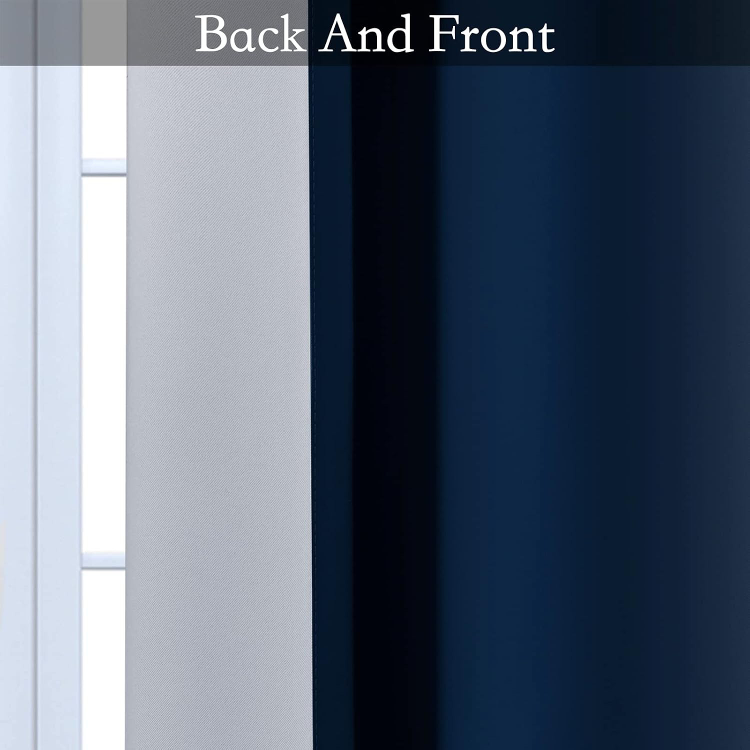 Ombre Blue to Grey White Curtains for Living Room 52Wx84L | Room Darkening Curta