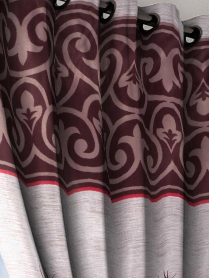 2 Piece Printed Shaded Eyelet Grommet Door Window Hippie Curtains Set 5 7 9 Feet