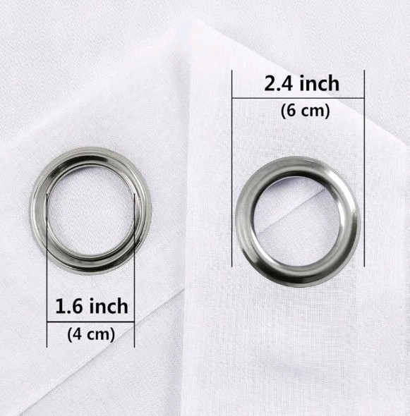 Semi Sheer Curtain Drapes, Set of 2 Panels, 55×90 Inch, With Chrome Grommets