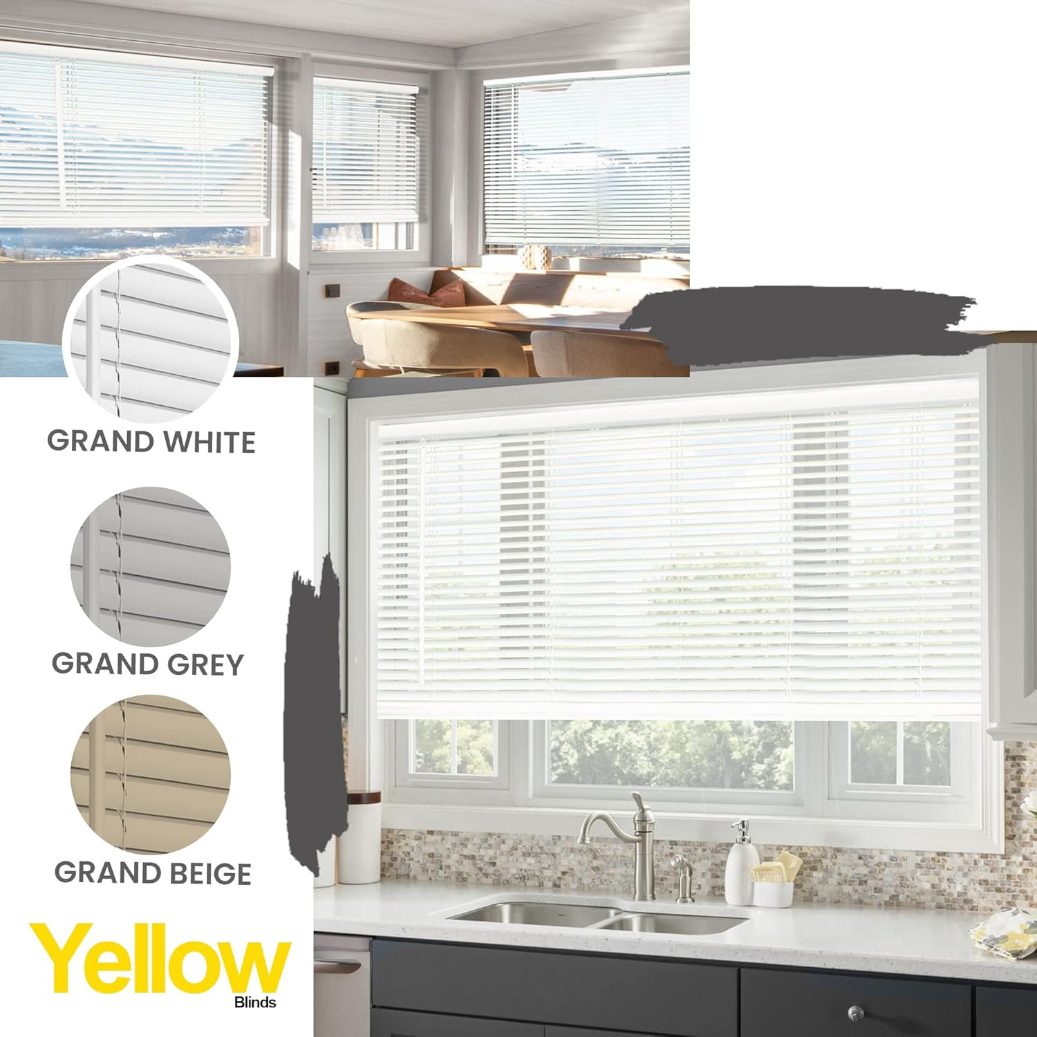 Cordless Mini Blinds, Light Filtering & Room Darkening Horizontal Window Blind f