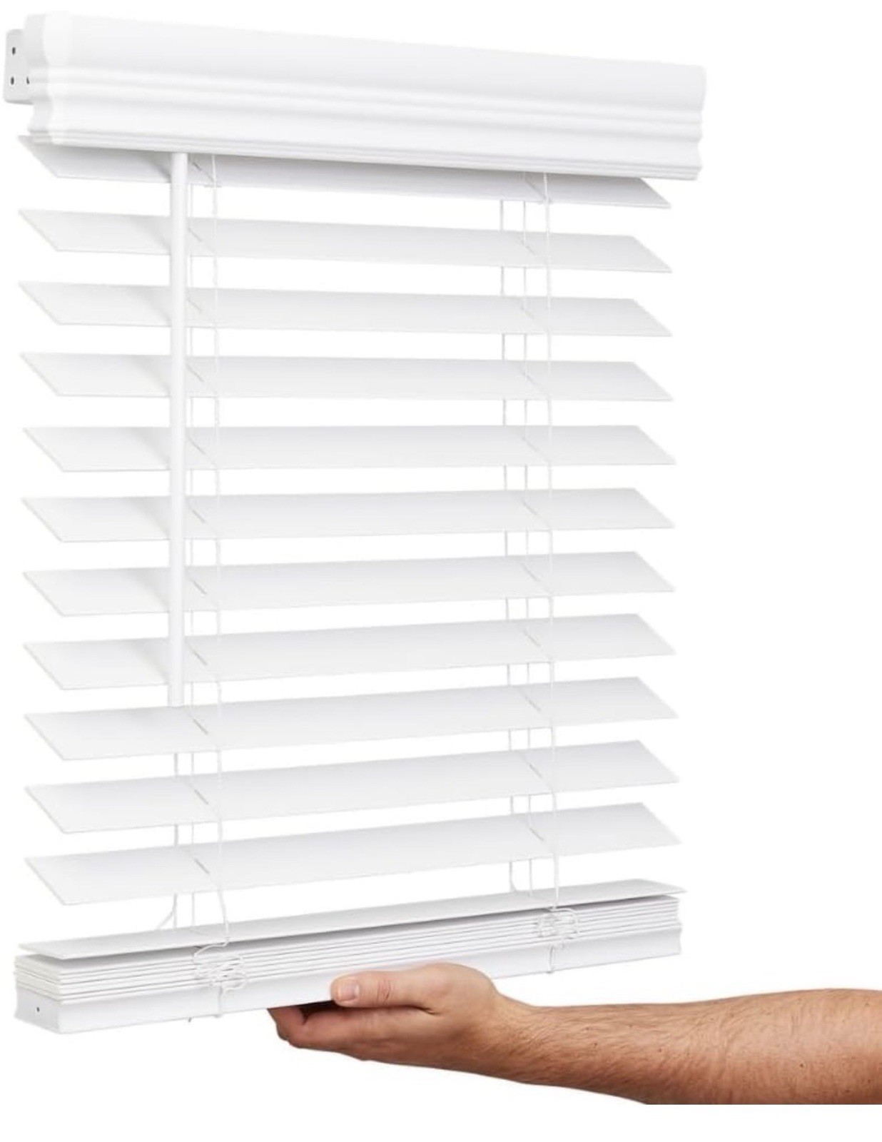 Lotus & Windoware Cordless, 2 Inch Faux Wood Blind, Window Blinds, 34 X 60