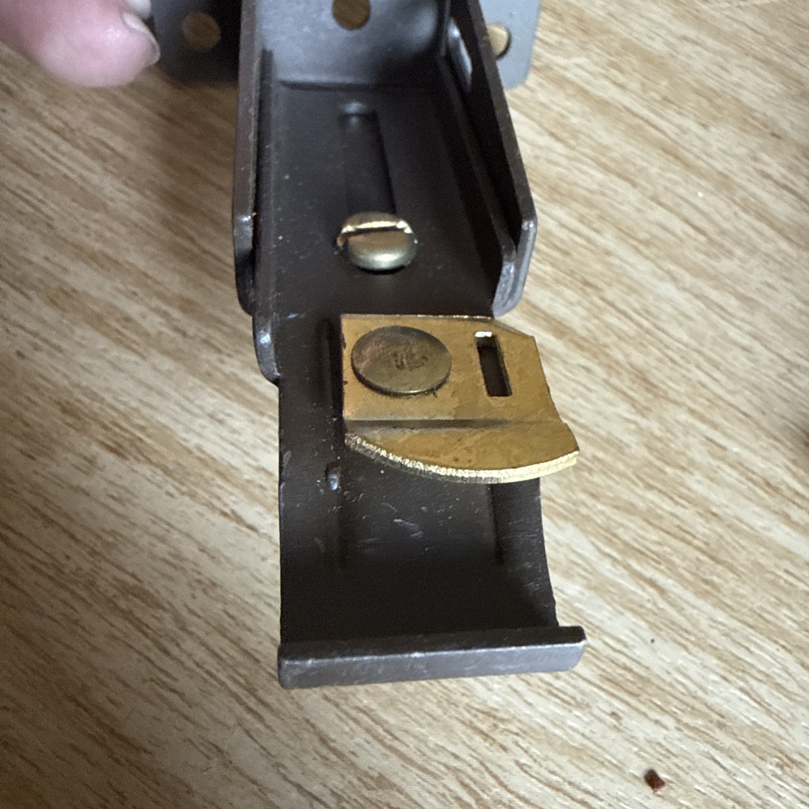 2 Brown Adjustable 3/4″ Curtain Rod Brackets Hardware No Screws Gold Plate
