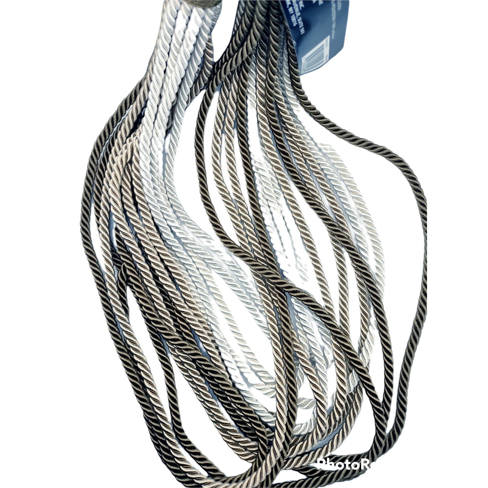 Curtain tieback rope holdback for window panels 36″ braided neutral colors