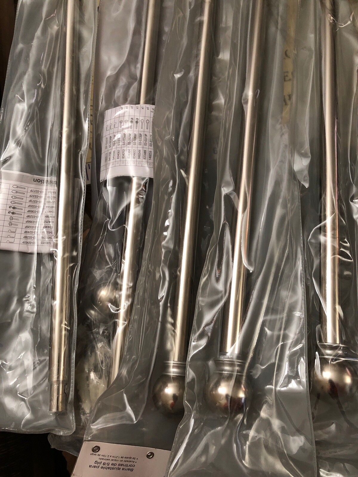 5X NEW HDC 5/8 in. Ball Rod Set 48 in. – 84 in. ADJUSTABLE SATIN NICKEL FINISH