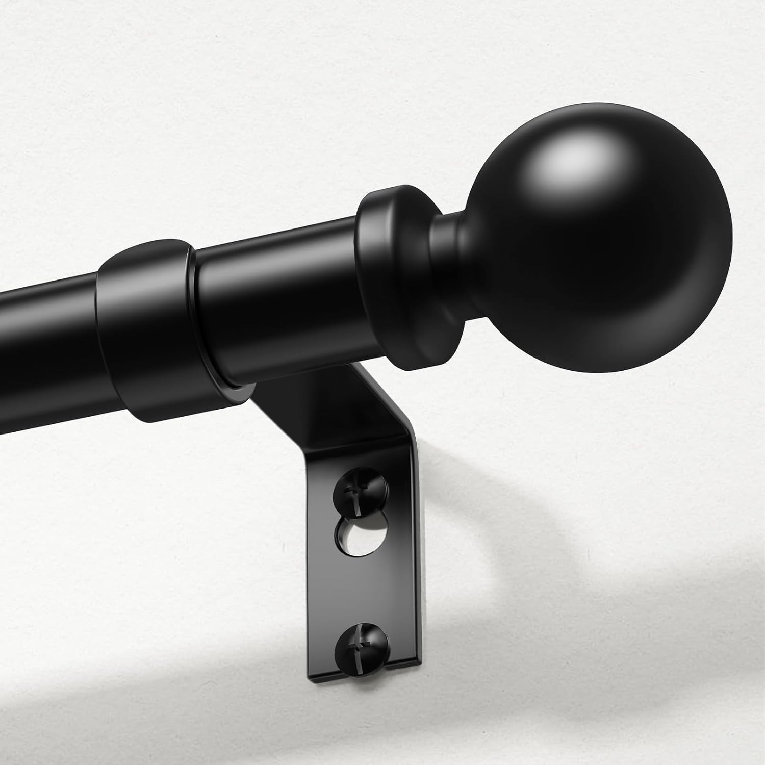 Curtain Rods 36-91 Inch, Black 1 Inch Adjustable Heavy Duty Curtain Rods for Win