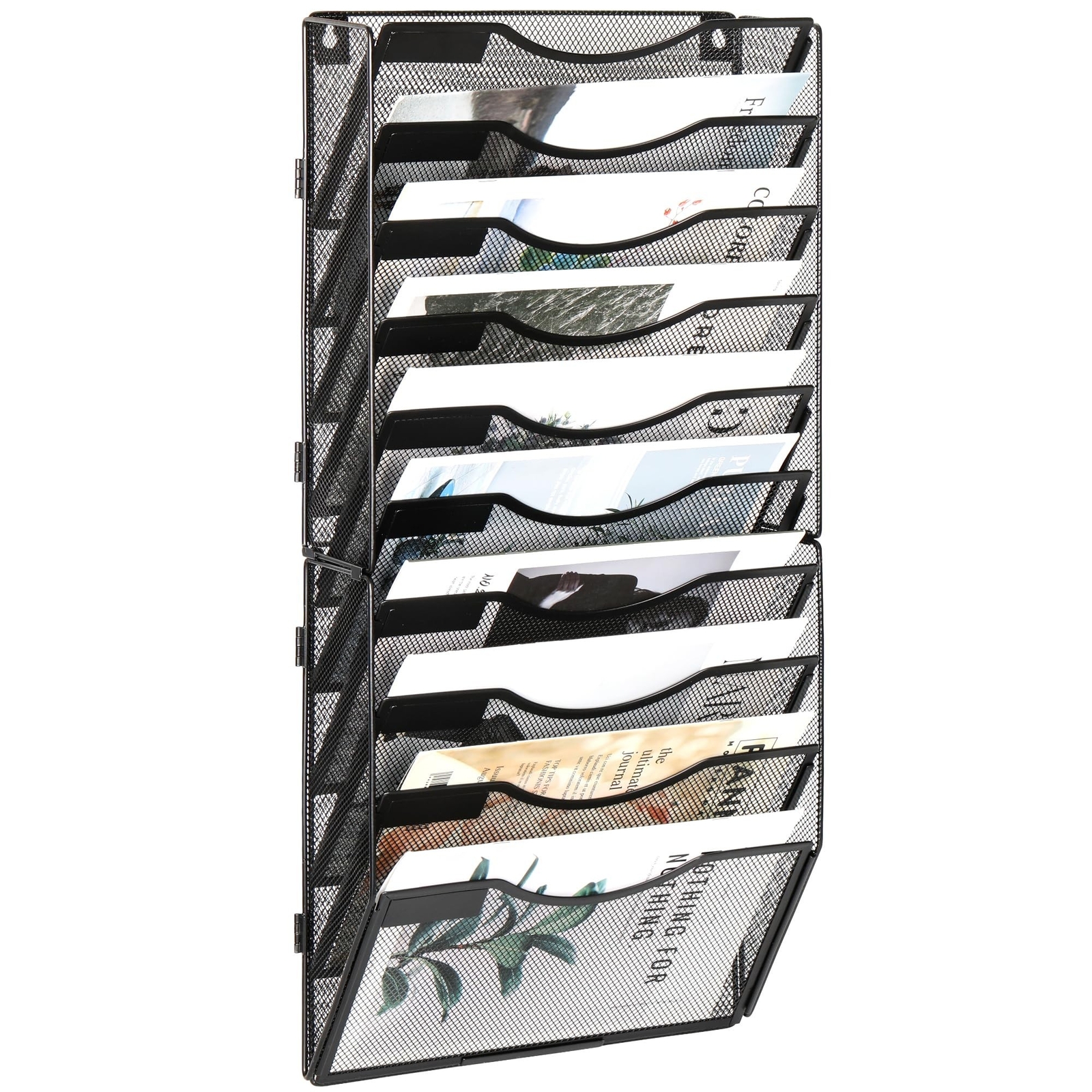 EasyPAG Hanging File Organizer with 10 Pockets – Mesh Wall Mounted Mail Organ…