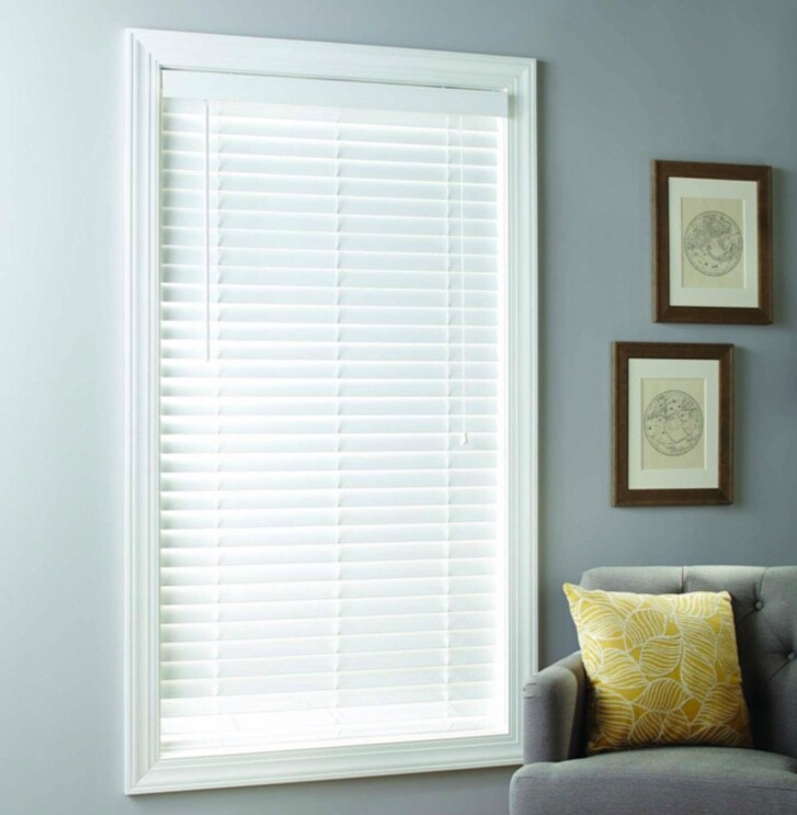 Home Decorators White 2-1/2 in. Premium Faux Wood Blind – 41” widthX 64” length 