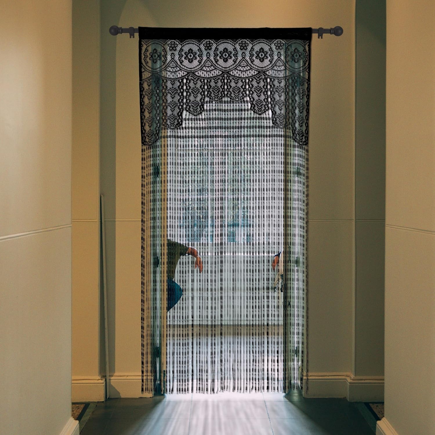 Lace Door String Curtain for Doorways，Bohemian Curtains Window Wall Closet
