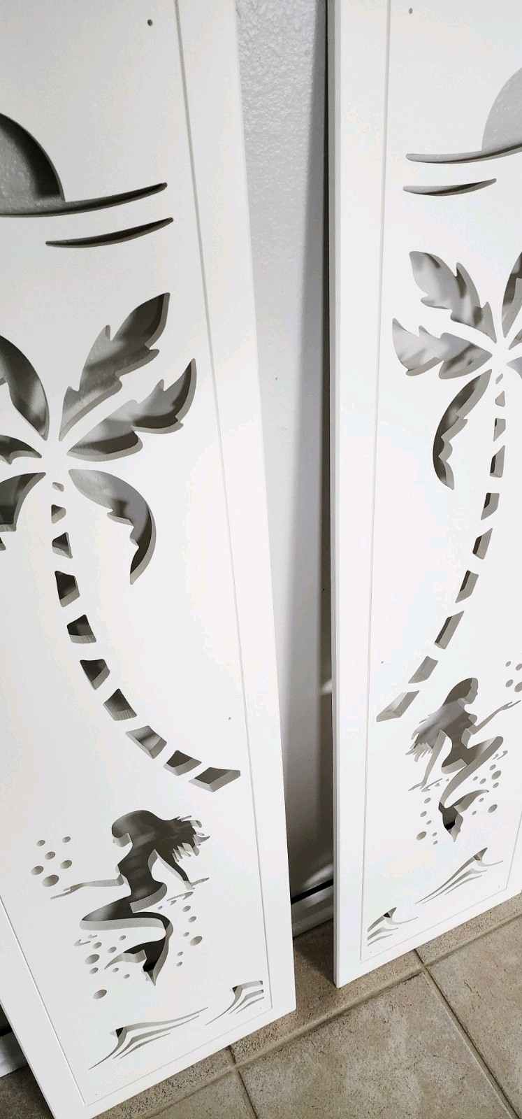 Decorative Window Shutters, Mermaid Design, Sold in Pair of 2 shutters