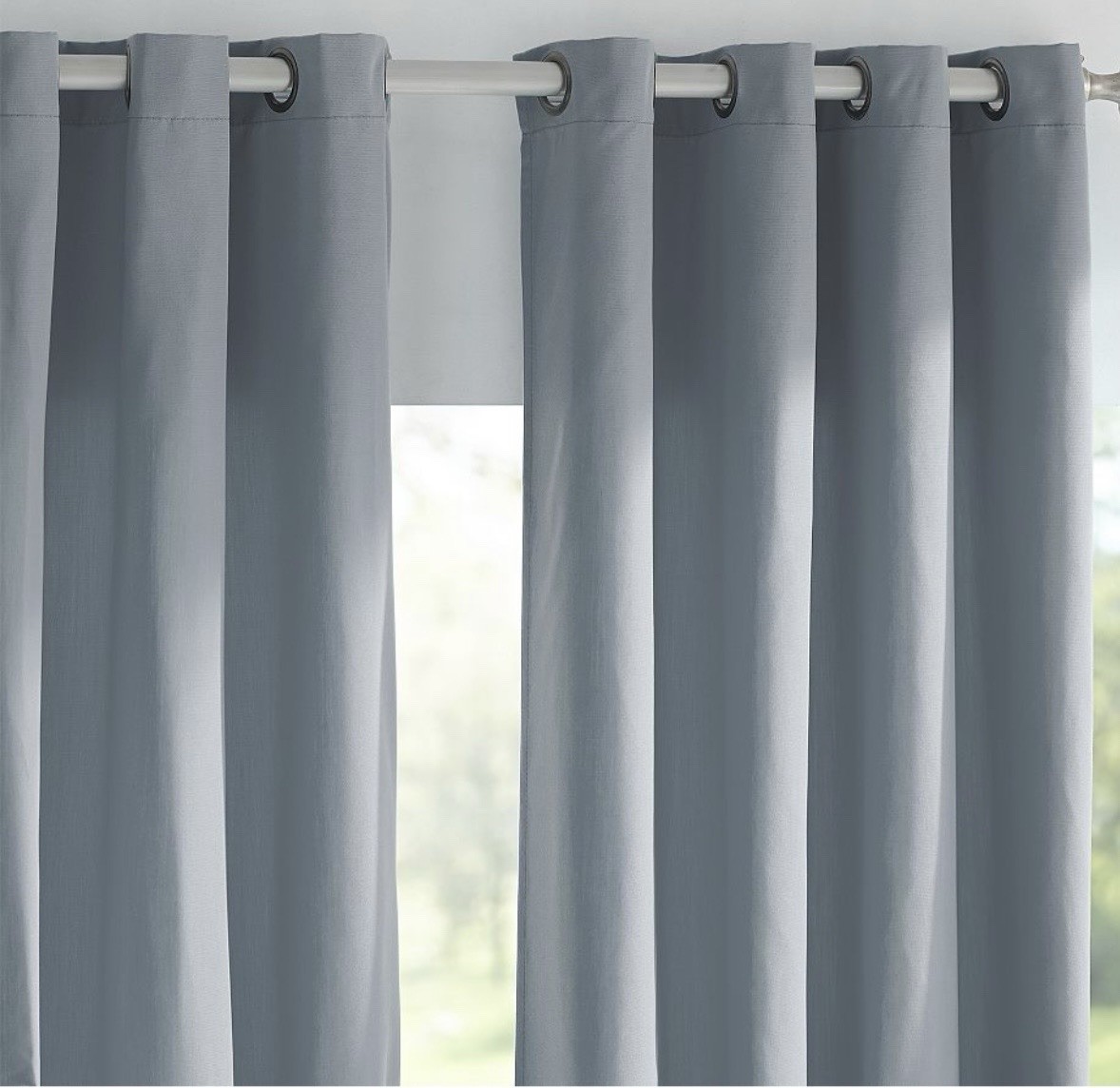 Pottery Barn ONE (1) Sunbrella® Chambray Solid Outdoor Grommet Curtain 50”x108”