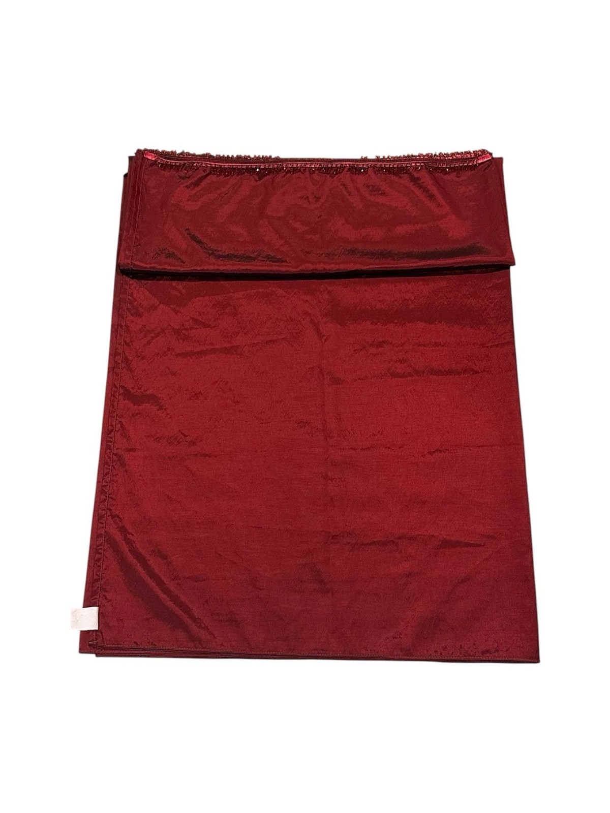 9pc Window Set: Red Extra Wide Patio Panel 209×55, 4 Beige & 2 Striped Curtains