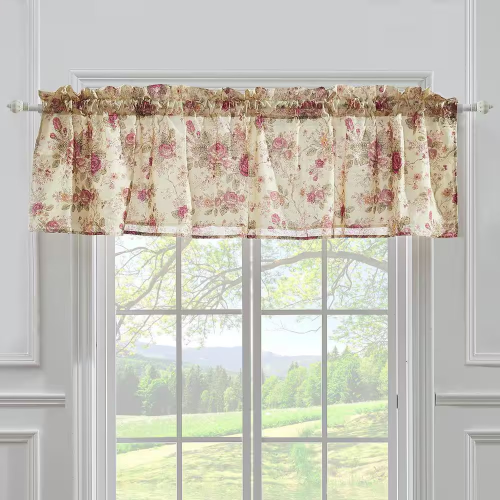 Antique Rose 19 In. L Cotton Valance in Multi