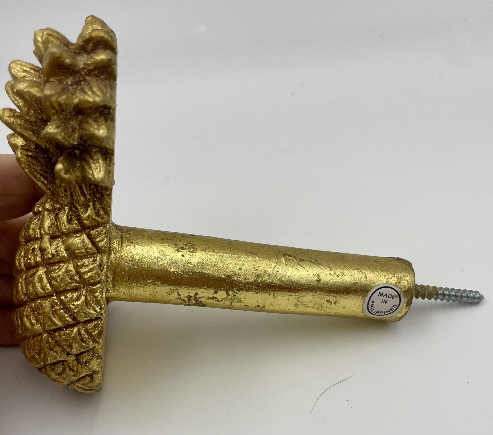 Large Pineapple Curtain Tie Back, 5 1/2” L, 4” H, Made In Philippines, Resin