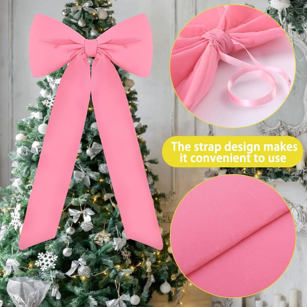 Celltestria Large Christmas Bow Ornament 15×30 Inch Velvet Giant Wreath Bows …
