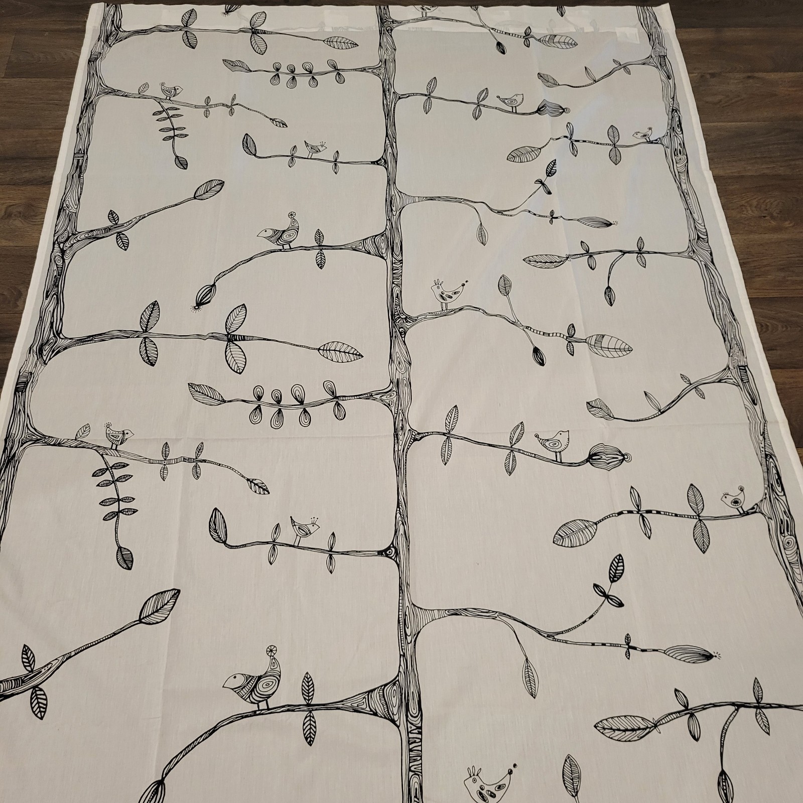 IKEA EIVOR Panel (1) 57×99 WH-BL Bird Tree Kajsa Aronsson Light Filtering