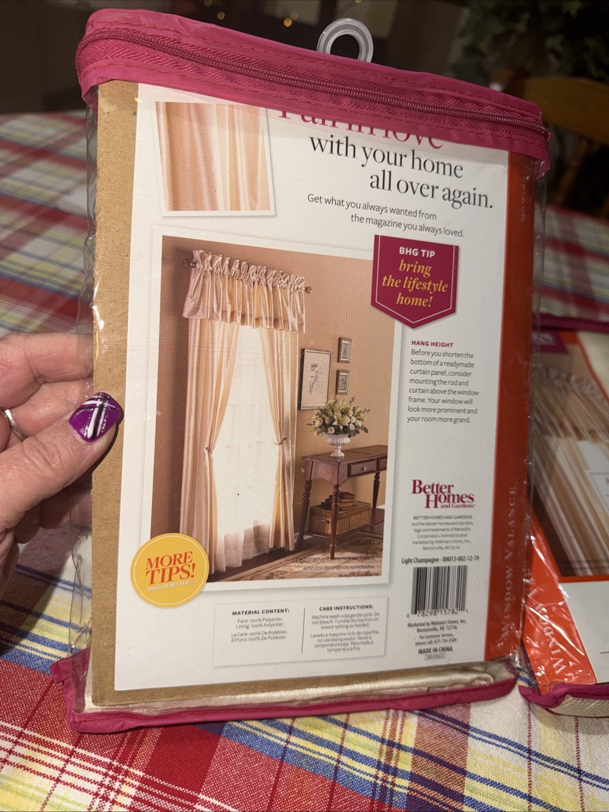 2- Better Homes/Gardens solid Taffeta window valances white champagne 54” X 16”L