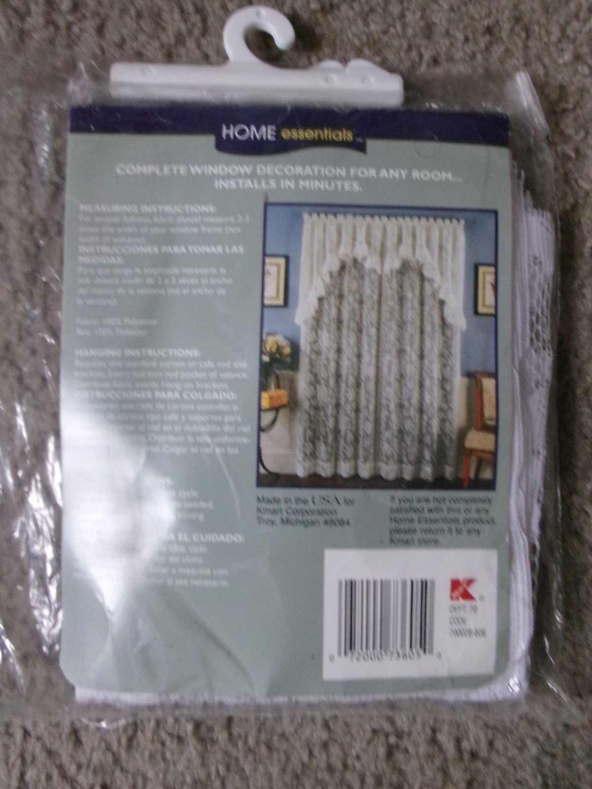 Home Essentials Ruffled M-Valance 40x 21 Inches NIP