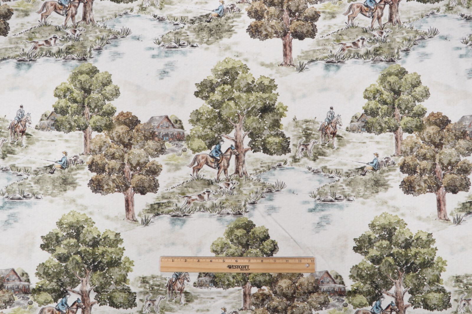 4 Drapes YORKTOWN HTF Rare Equestrian Horse Toile Large Ivy Multi Large