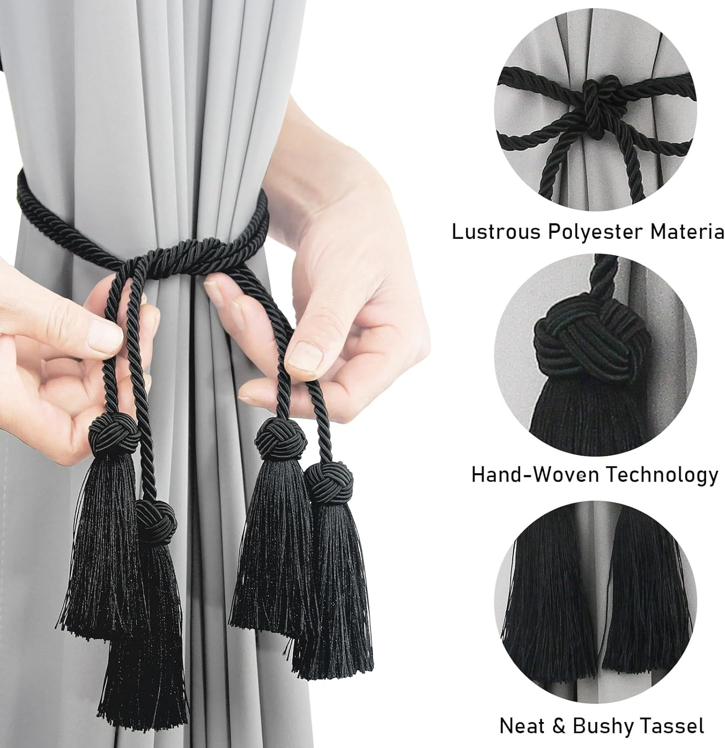 Handwoven Decorative Curtain Tiebacks for Elegant Drapes