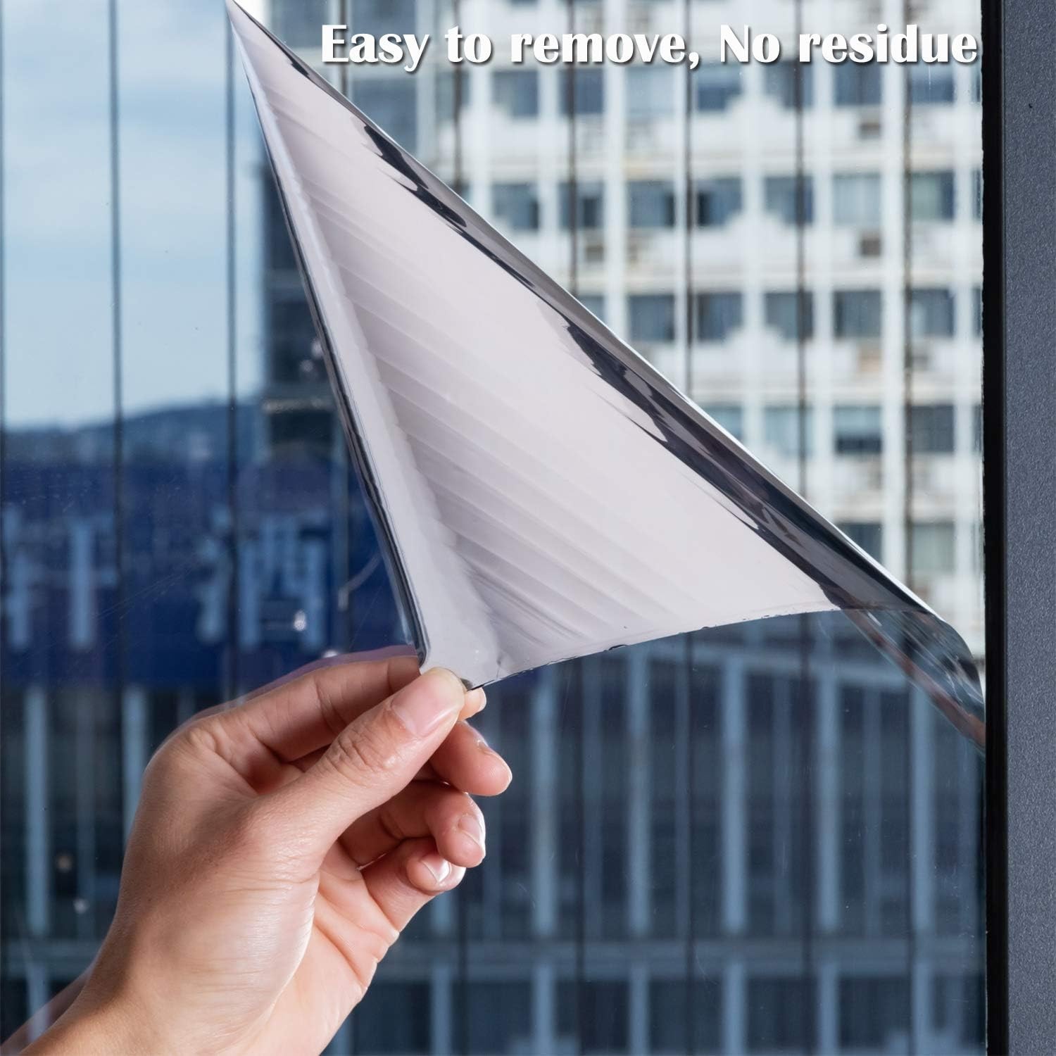 Niviy One Way Window Film Daytime Privacy Mirror Effect 17.7″ x 78.7″, Silver