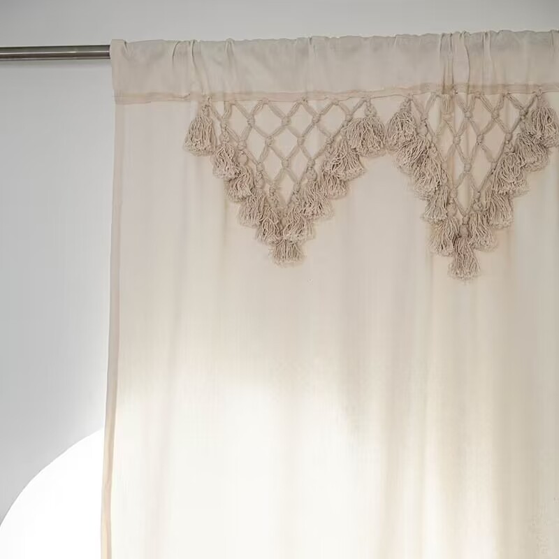 White and Fresh Window Curtain Panel 1pc – Linen Blend Light Filtering Bedroom