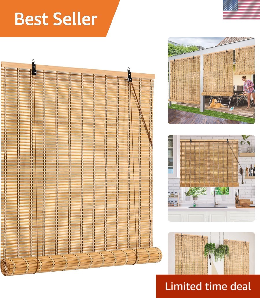 32×72 Inch Bamboo Blinds for Interior Windows, UV Protection Roman Bamboo Cur…