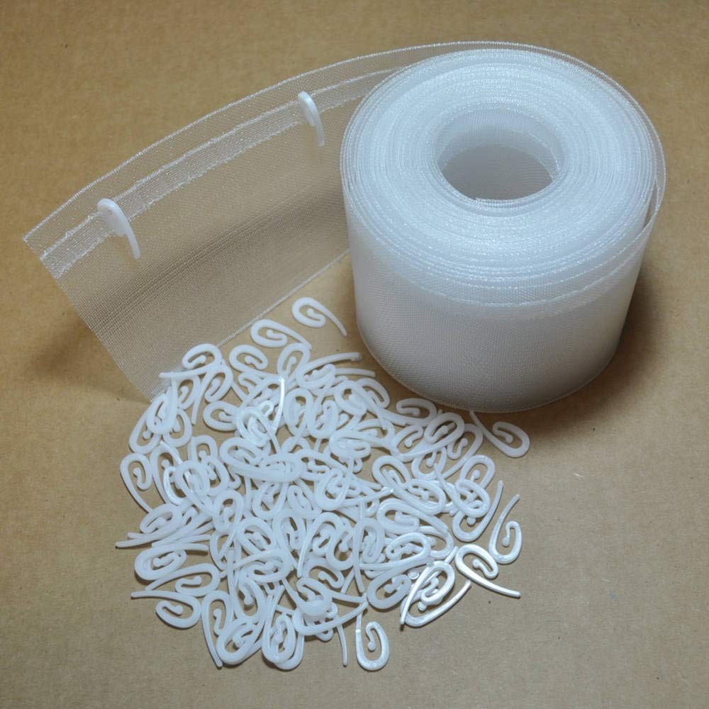 Wave Fold Curtain Tape 10 Yards 100 Hooks Drapery Pleating Styling Tool
