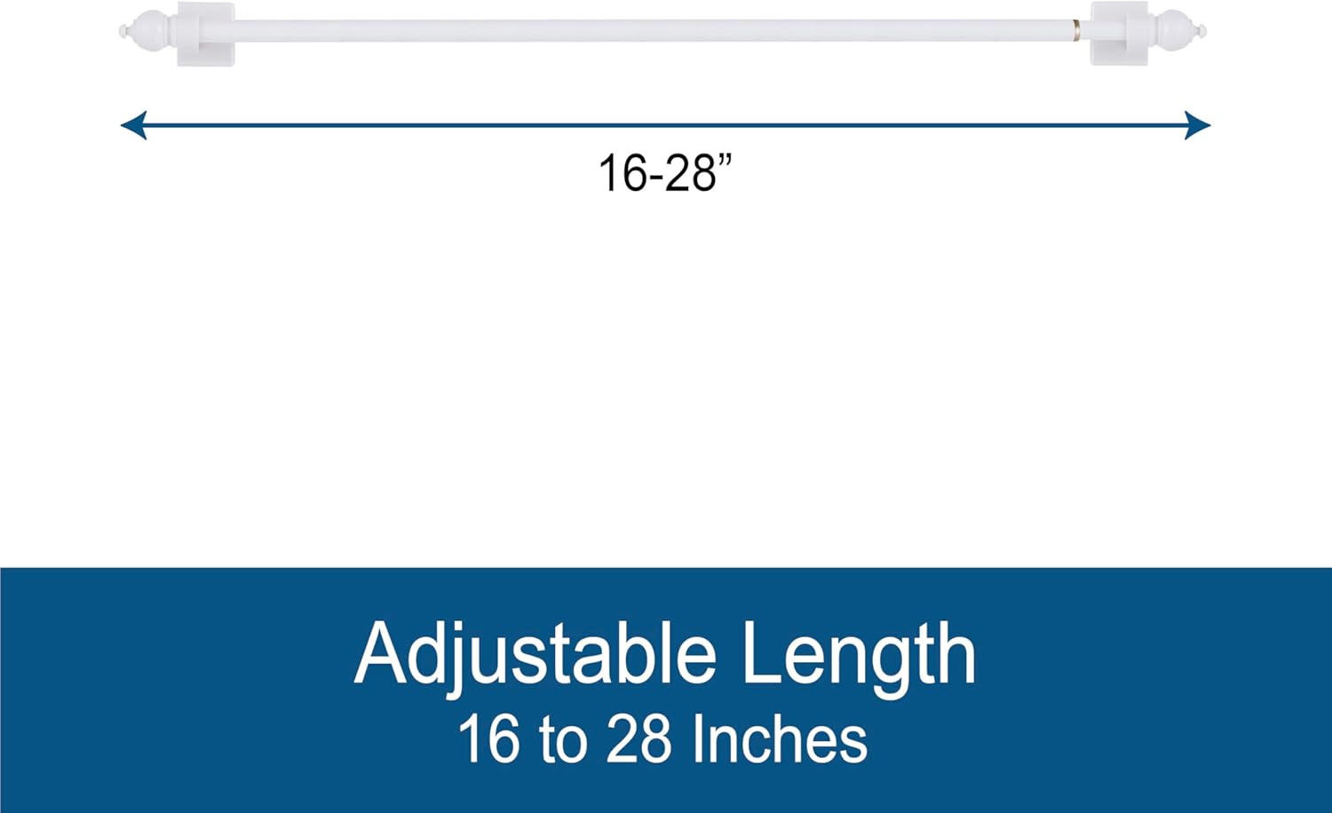 7/16″ Multi-Use Adjustable Petite Cafe Magnetic Rod, 16-28″, White