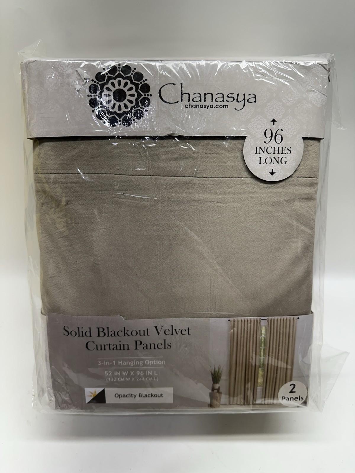 Chanasya 2pk Solid Velvet Room Darkening Blackout Privacy Window Curtain Panels