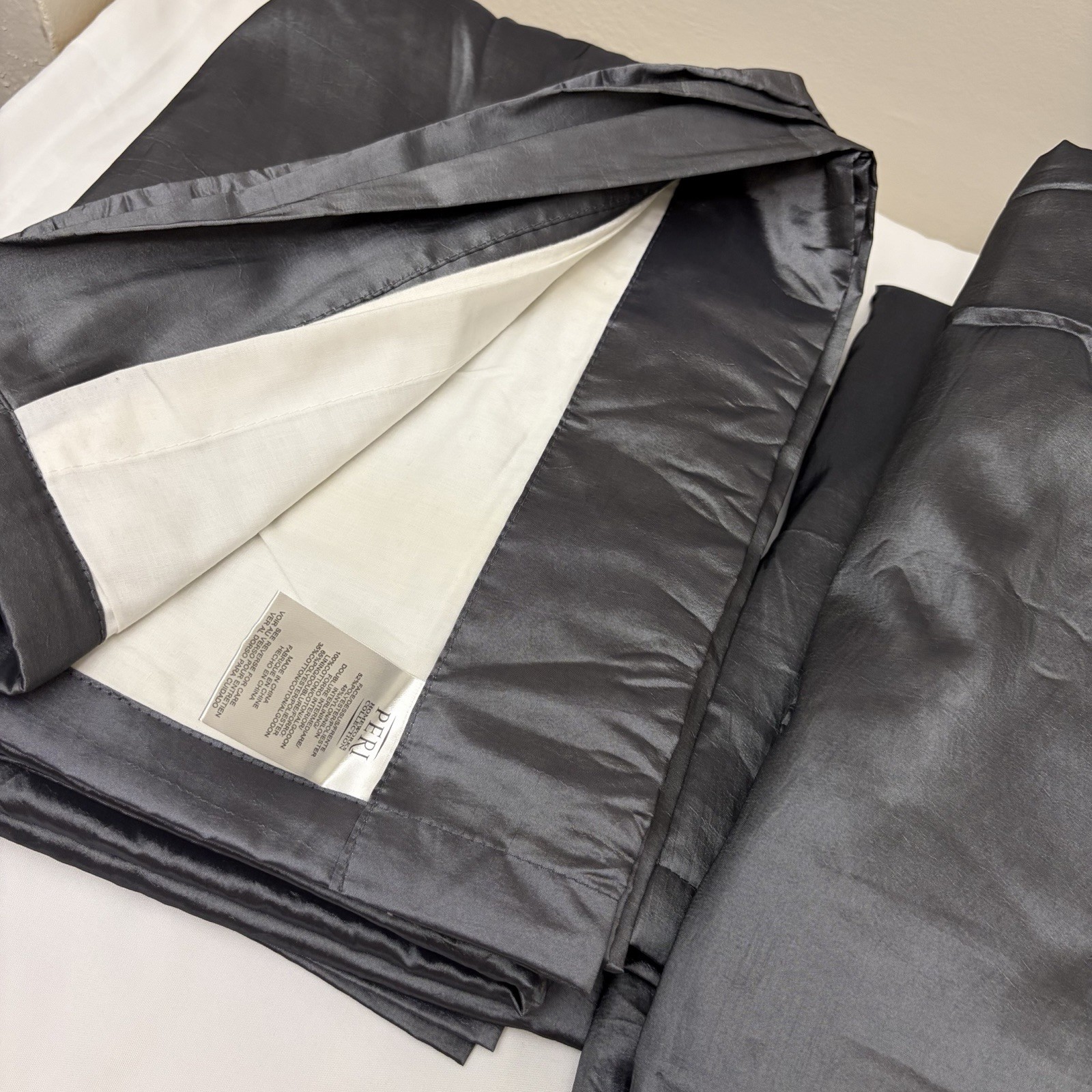 Peri Homeworks Collection Dark Silver 2 Curtain Panels 53” X 83” each one