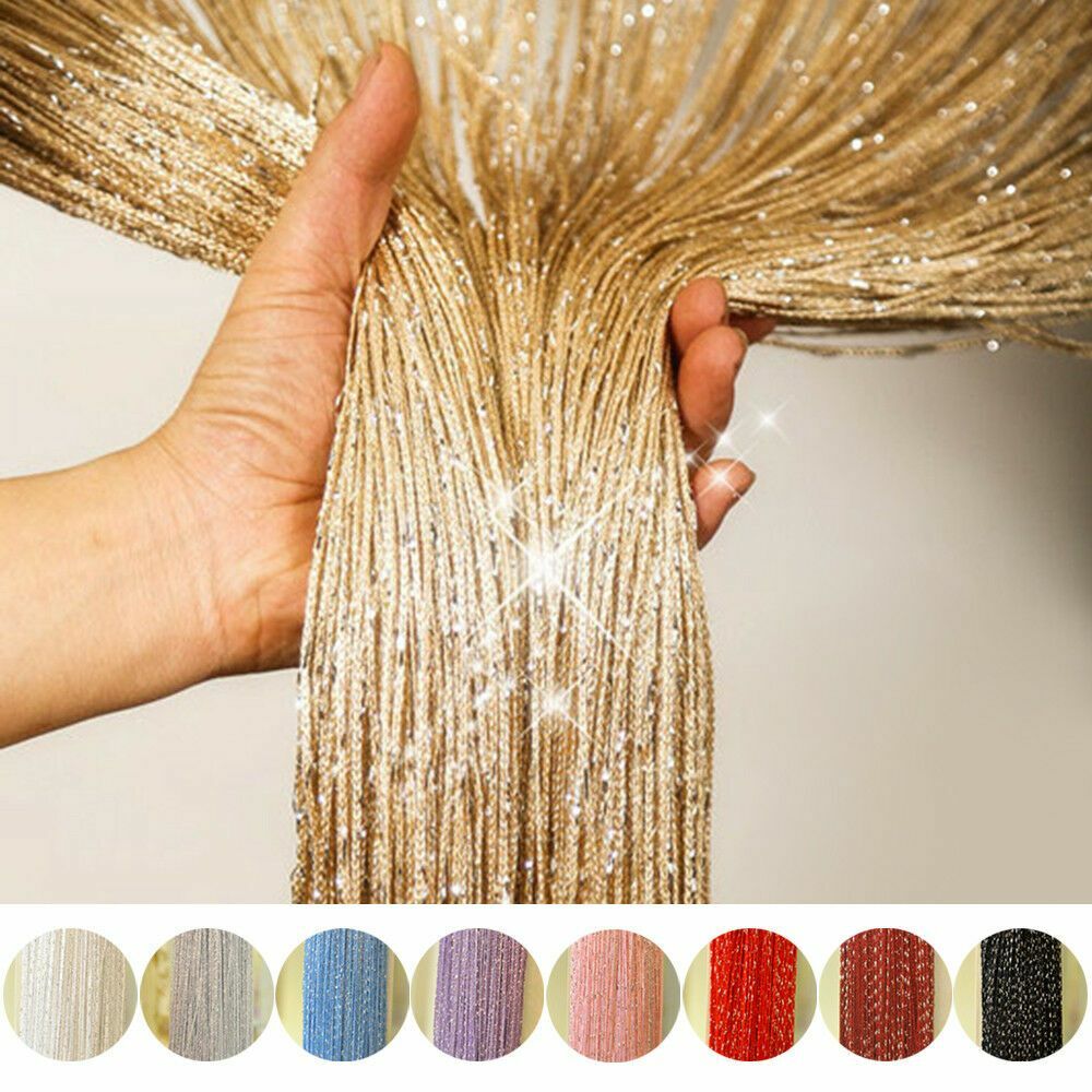 2M Plain String Door Curtain Panel Tassel Room Divider Fringe Window Hang 2021