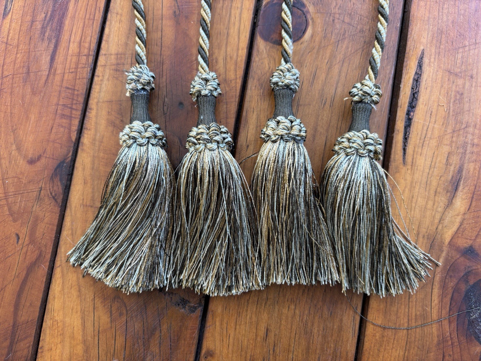 Brown and Gold 4 1/2″ Tassel Curtain Tie Backs Set of 2