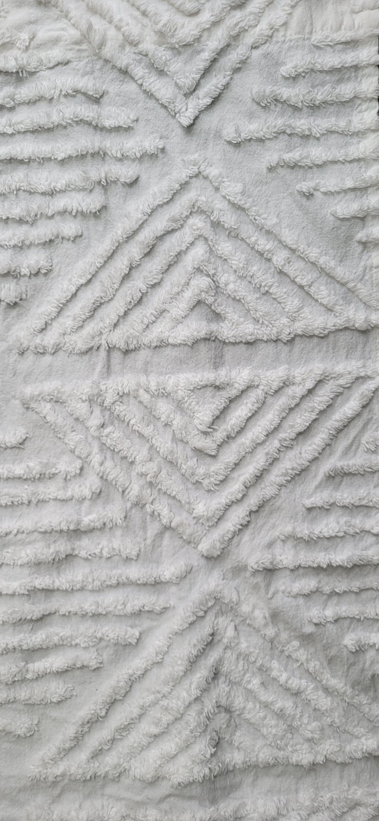 RACHEL ASHWELL Shabby Chic White Chenille Curtain Panels Set Of 2 Panels 81×41