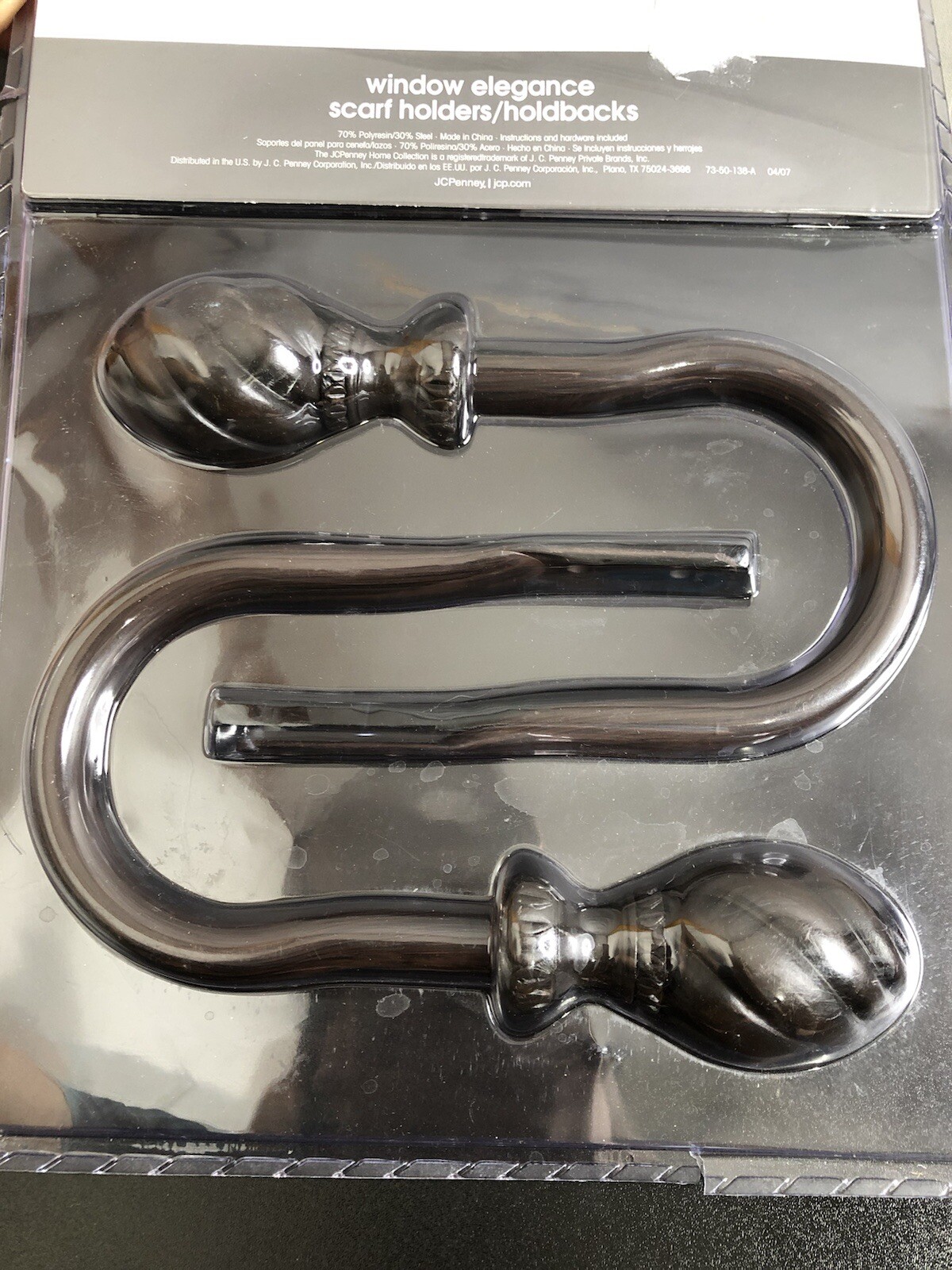 JCPenny Home Collection Scarf Holders/Holdbacks Walnut NEW & USED BUNDLE!