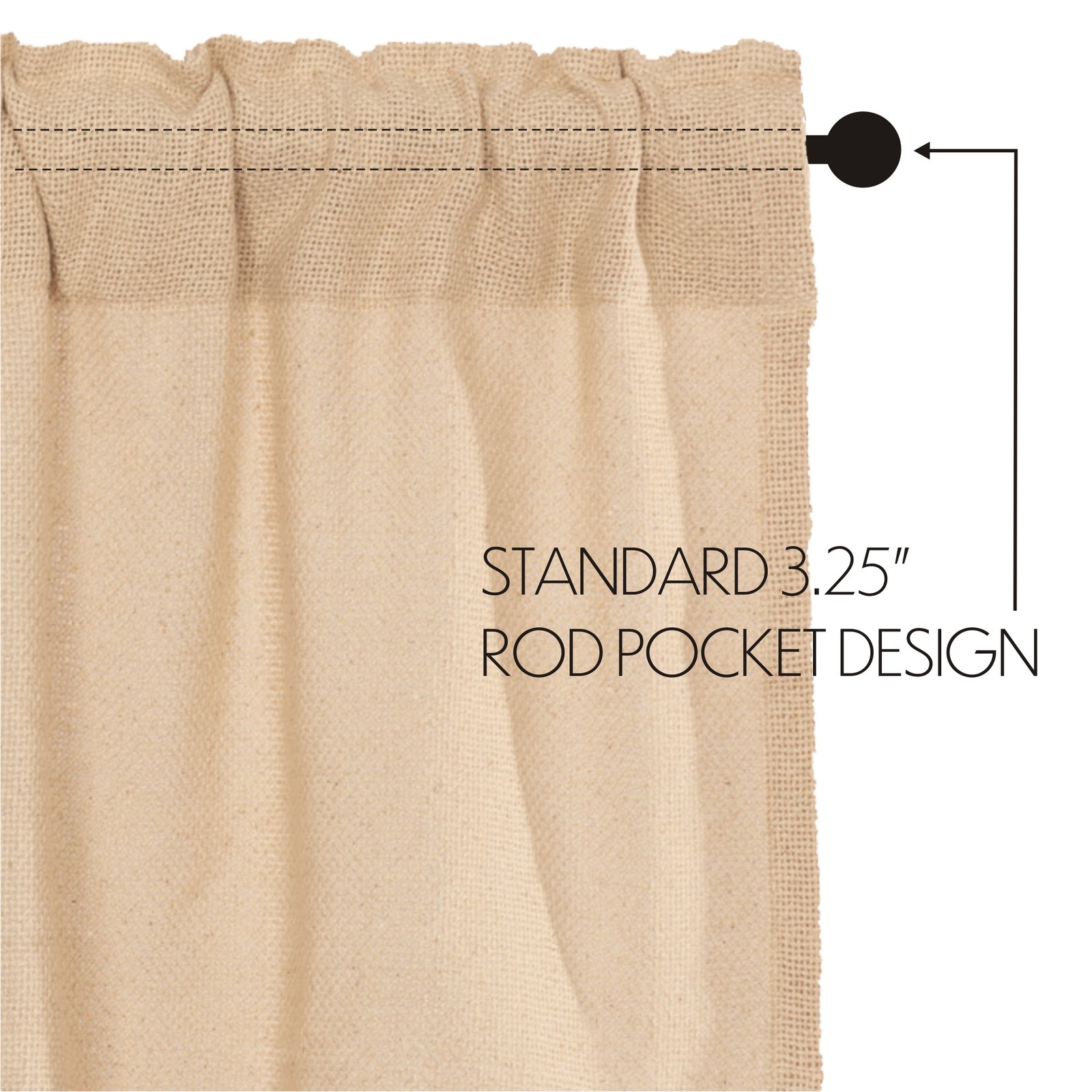 Burlap Vintage Vintage Tan Set (1 Valance 16×72 ; 2 Tier 24×36) VHC Brands