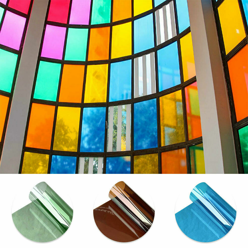13pcs 20x30cm Bundle Window Film Stained Glass Decor Uv Window Sticker Vinyl DIY